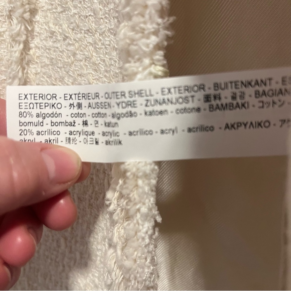 Zara Basic Collection Classic Ivory Tweed Jacket - Picture 15 of 16